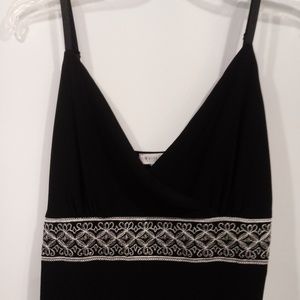 WHITE HOUSE BLACK MARKET Black Cami w/White Detail